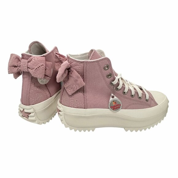 ✨Converse Women Shoes 10.5 Run Star Hike Hi Dusty Pink Embroidered Bow A09781C✨ - Picture 1 of 12